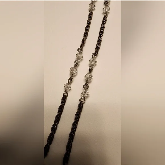 Vtg Liz Palacios Swarovski Crystal Cross Necklace 90s 1990s Rare - Picture 6 of 10